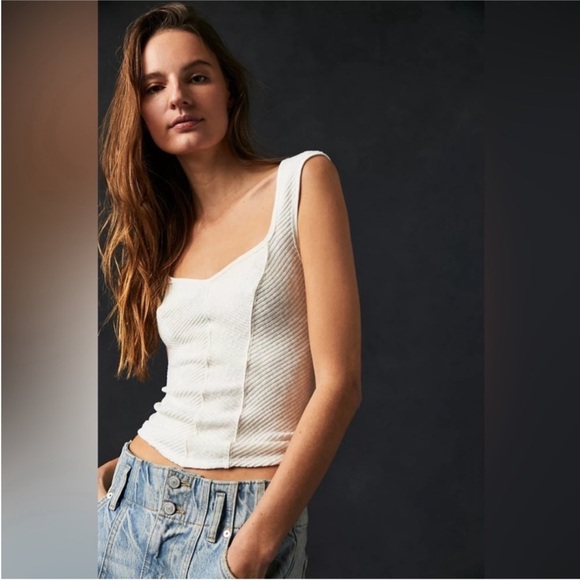 Free People | Boss‎ Babe Tank | Optic White | Women’s Size Large - Picture 7 of 13